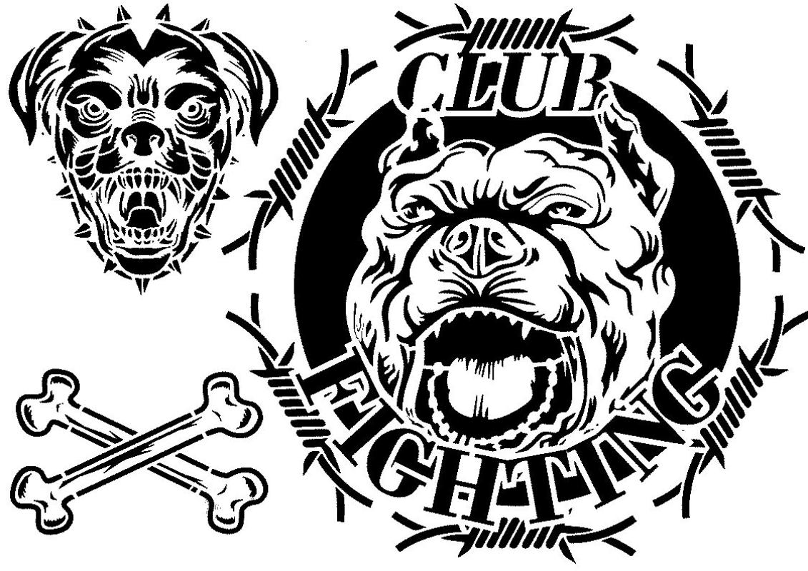 Schablone Bulldogge Club Fighting DIN A 4
