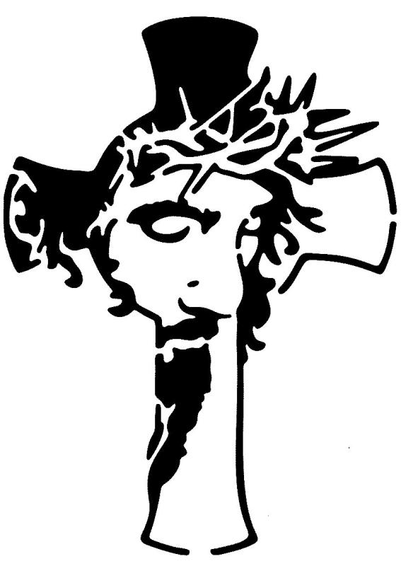 Kreuz mit Gesicht von Jesus DIN A 4