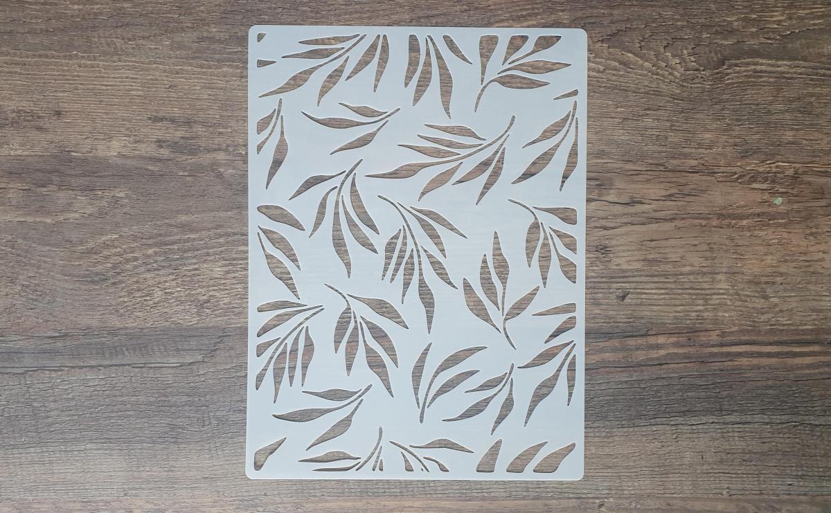 Schablone mit Blättermuster vollflächig DIN A 4