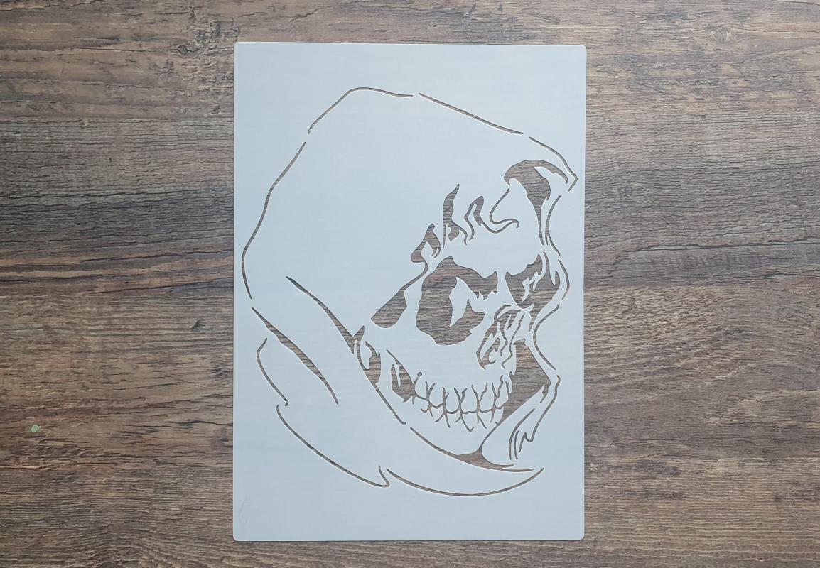 Schablone Stencil Totenkopf