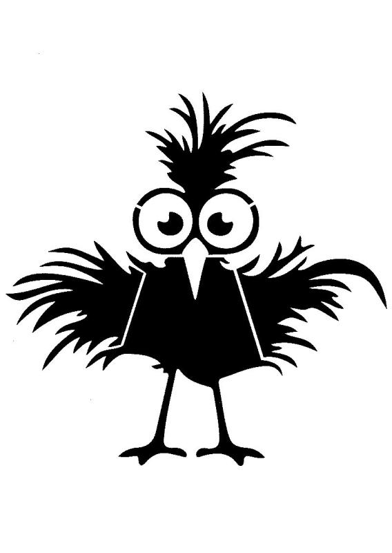 Schablone Vögel witzig