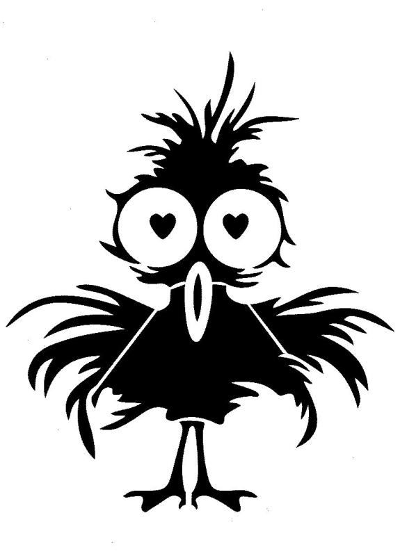 Schablone Vögel witzig