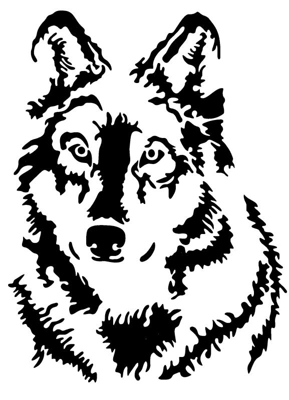 Schablone Wolfs.- bzw. Hundekopf DIN A 4