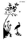 Schablone Storch am See DIN A 4