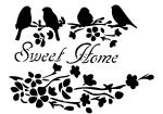 Schablone Sweet Home & Vögel DIN A 4