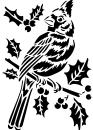 Schablone Vogel auf einem Ast DIN A 4