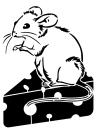 Schablone Maus auf dem Käse DIN A 4