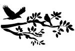 Schablone mit Vogel mit Zweig DIN A 4